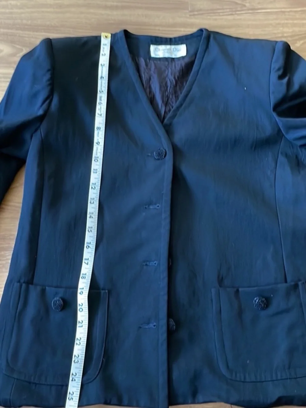 CHRISTIAN DIOR SIZE MEDIUM M NAVY BLUE BLAZER LOT5968